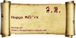 Hogya Márk névjegykártya